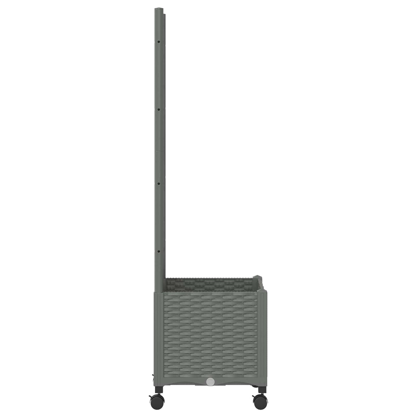 vidaXL Garden Planter with Trellis&Wheels Light Grey 40 x 40 x 146 cm 4