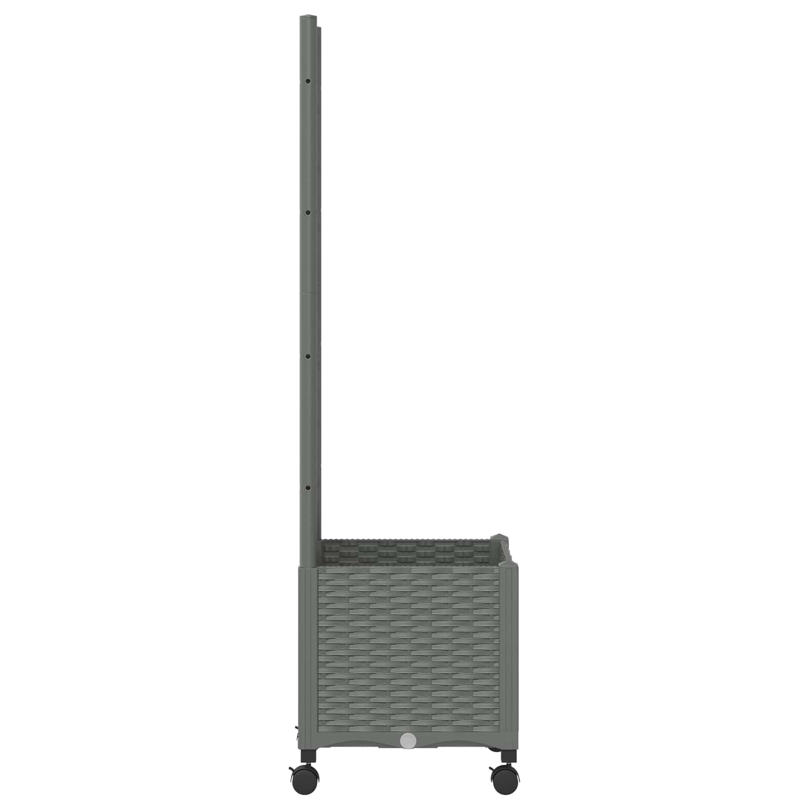 vidaXL Garden Planter with Trellis&Wheels Light Grey 40 x 40 x 146 cm 4