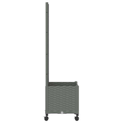 vidaXL Garden Planter with Trellis&Wheels Light Grey 40 x 40 x 146 cm 4