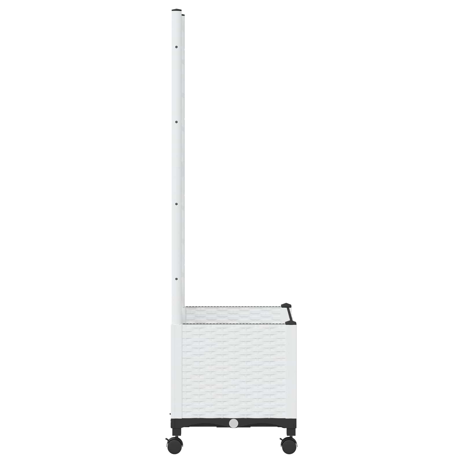vidaXL Garden Planter with Trellis&Wheels White 40 x 40 x 146 cm PP 4