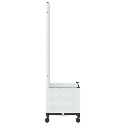 vidaXL Garden Planter with Trellis&Wheels White 40 x 40 x 146 cm PP 4