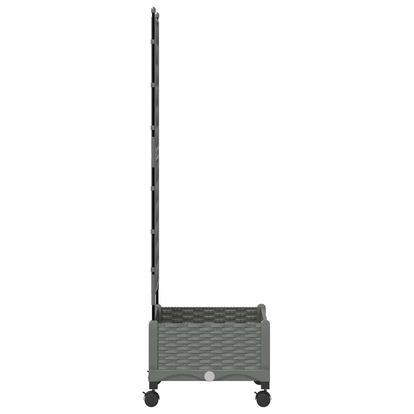 vidaXL Garden Planter with Trellis&Wheels Light Grey PP 3