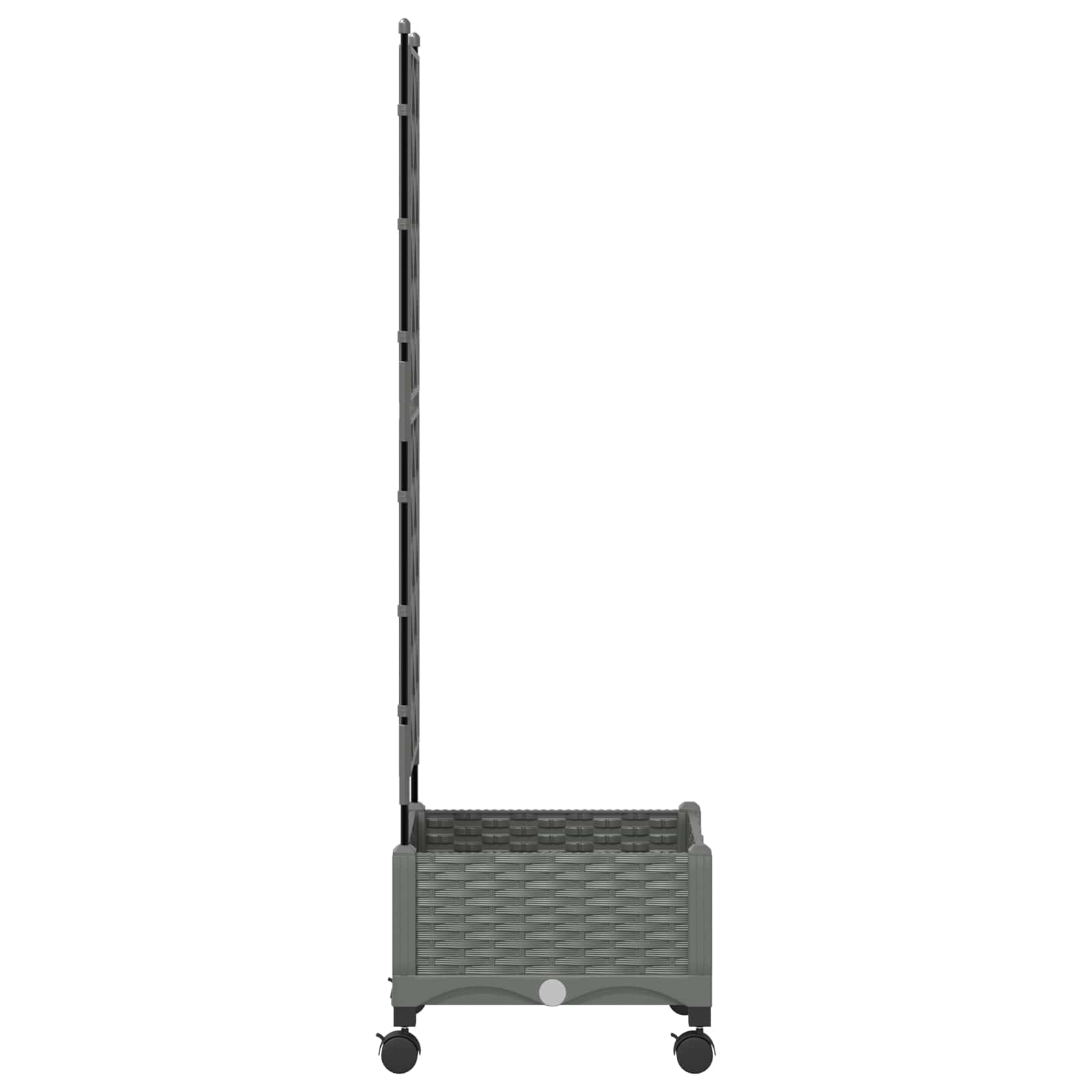 vidaXL Garden Planter with Trellis&Wheels Light Grey PP 3