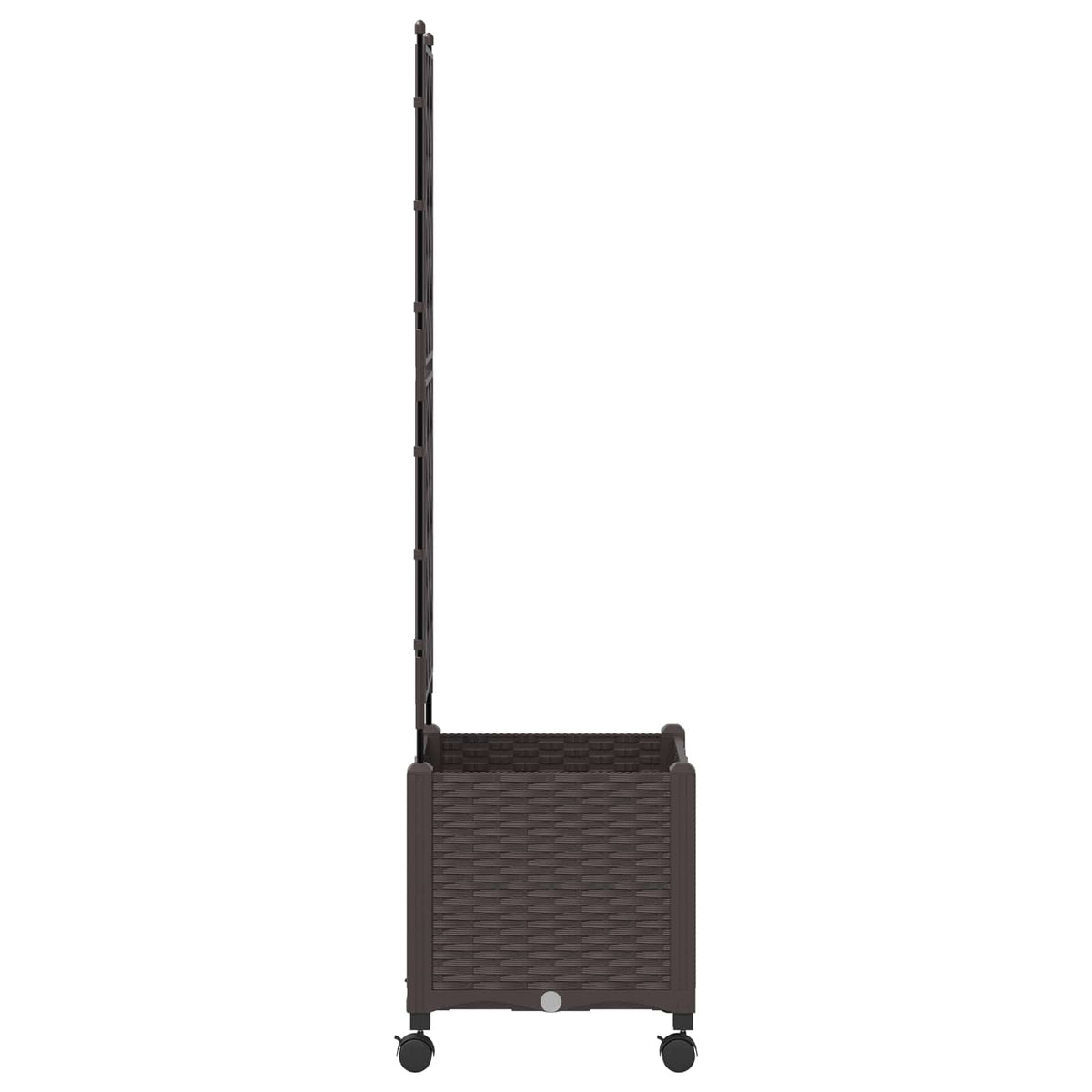 vidaXL Garden Planter with Trellis&Wheels Brown 40 x 40 x 149 cm PP 3