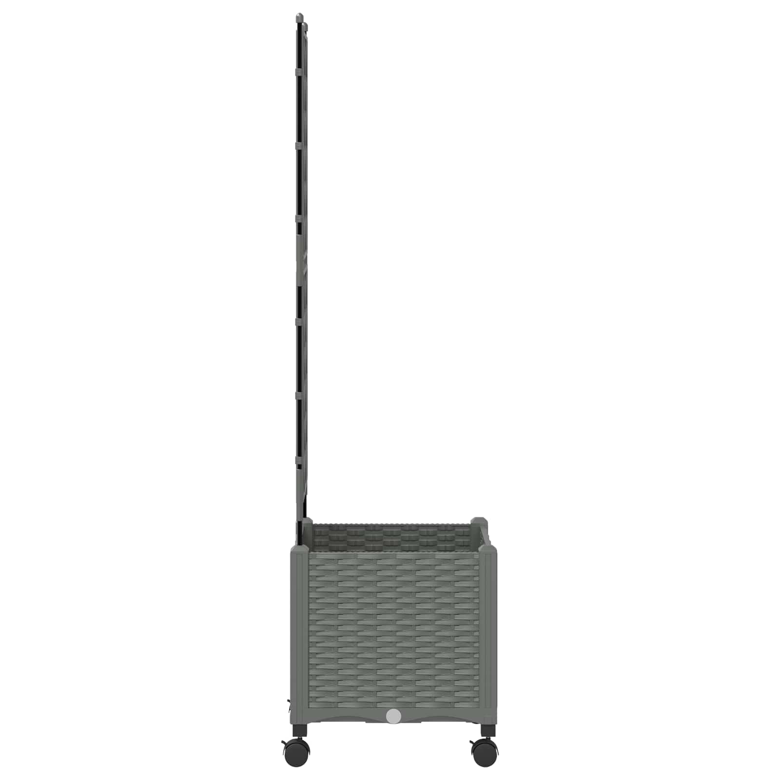 vidaXL Garden Planter with Trellis&Wheels Light Grey 40 x 40 x 149 cm 3