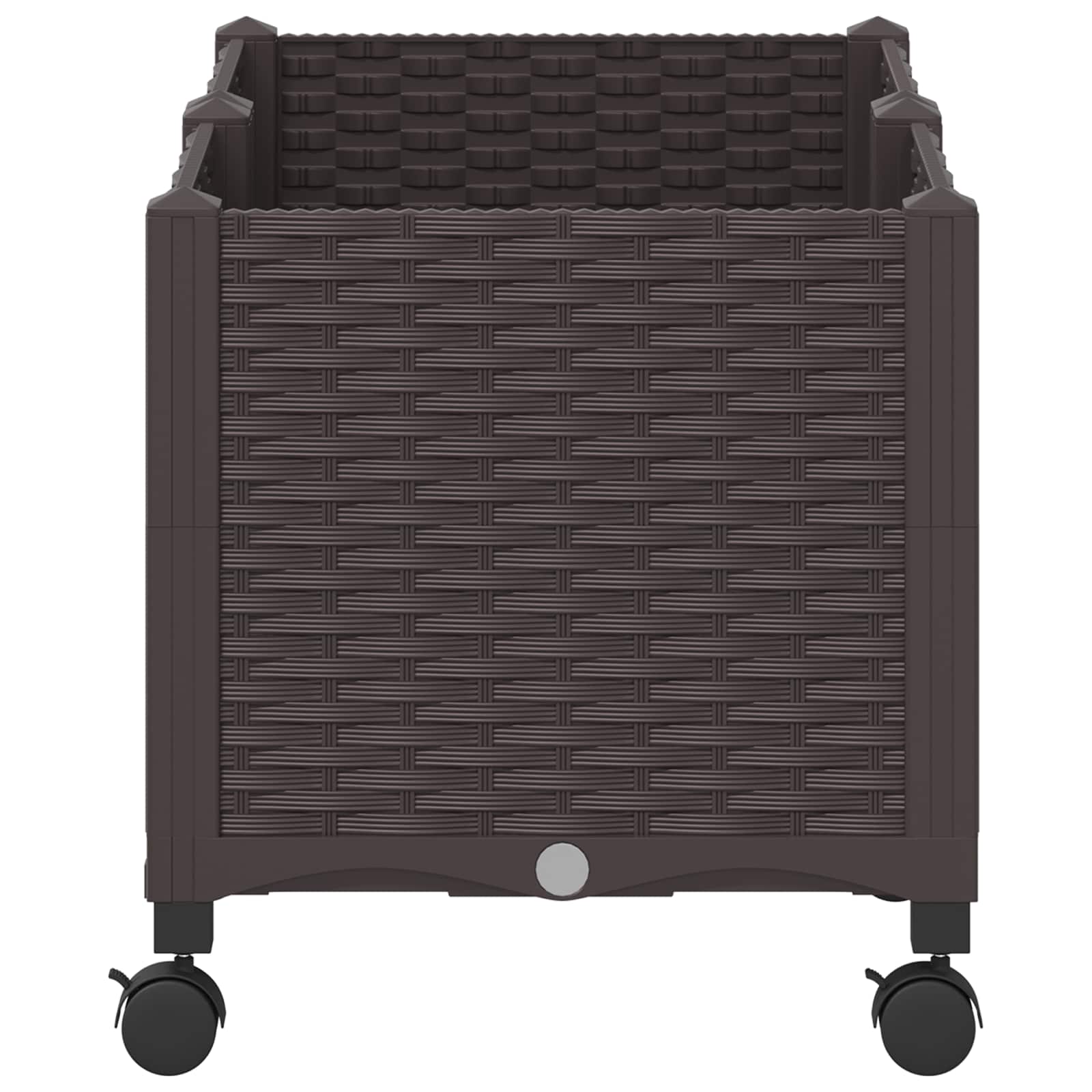 vidaXL Garden Planter with Wheels Brown 80 x 40 x 44 cm PP 4