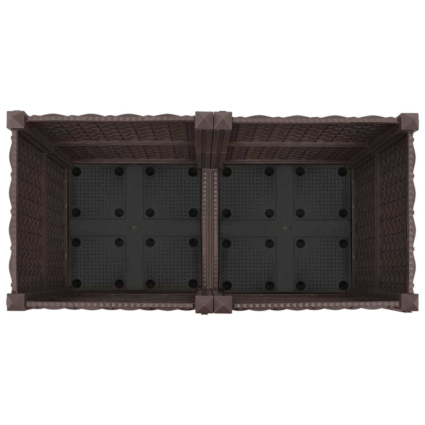 vidaXL Garden Planter with Wheels Brown 80 x 40 x 44 cm PP 5