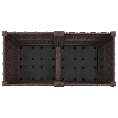 vidaXL Garden Planter with Wheels Brown 80 x 40 x 44 cm PP 5