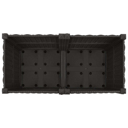 vidaXL Garden Planter with Wheels Black 80 x 40 x 44 cm PP 5