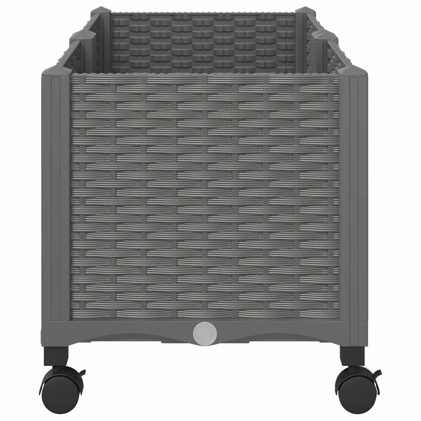 vidaXL Garden Planter with Wheels Light Grey 80 x 40 x 48 cm PP 4