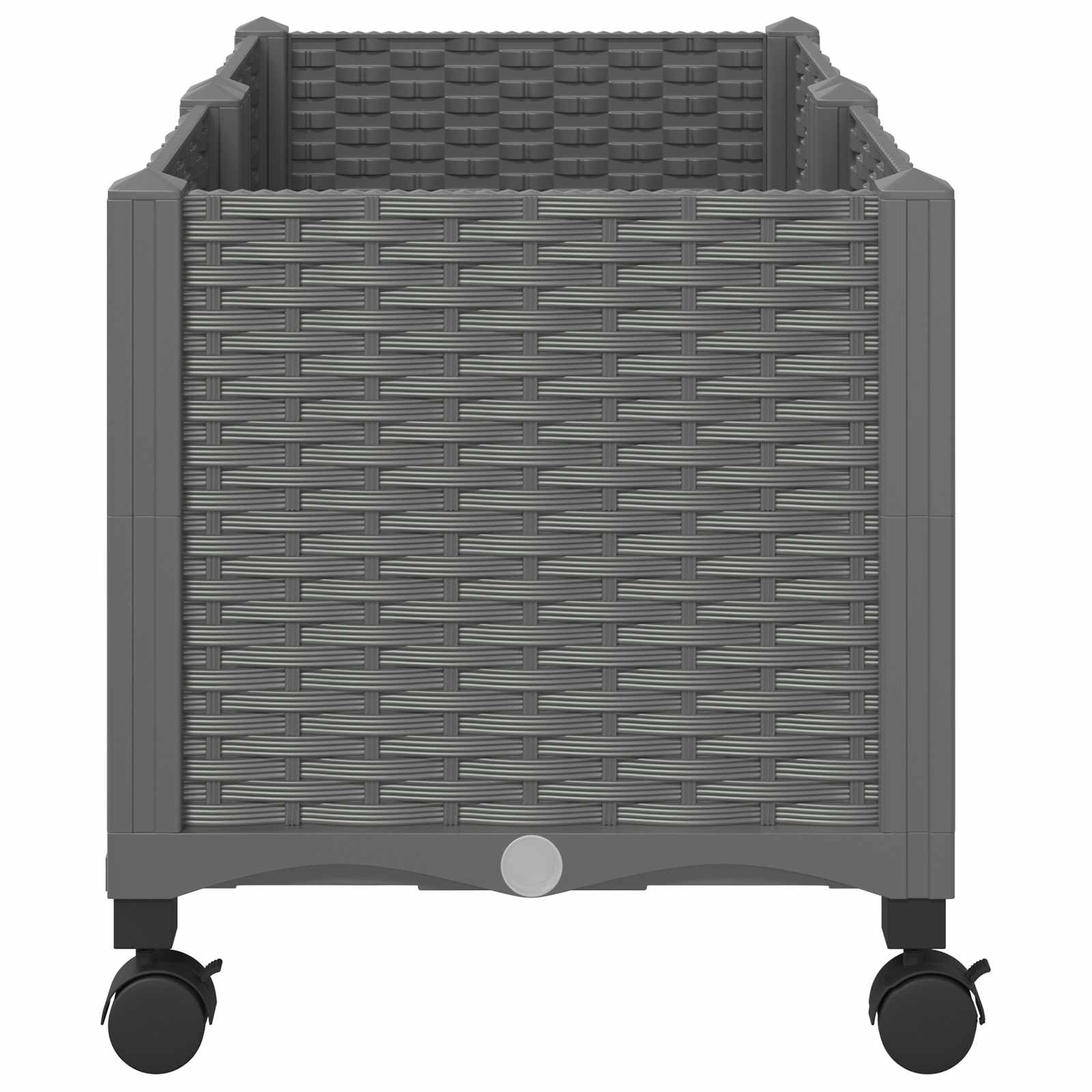 vidaXL Garden Planter with Wheels Light Grey 80 x 40 x 48 cm PP 4