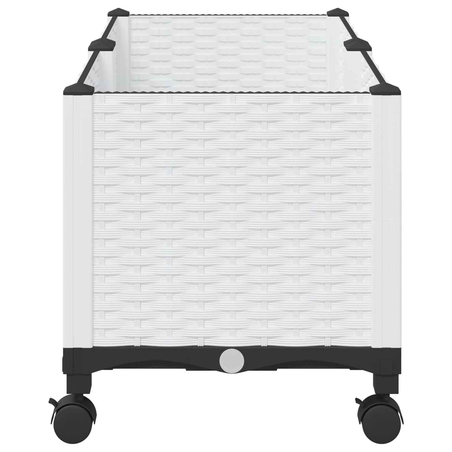 vidaXL Garden Planter with Wheels White 80 x 40 x 48 cm PP 4