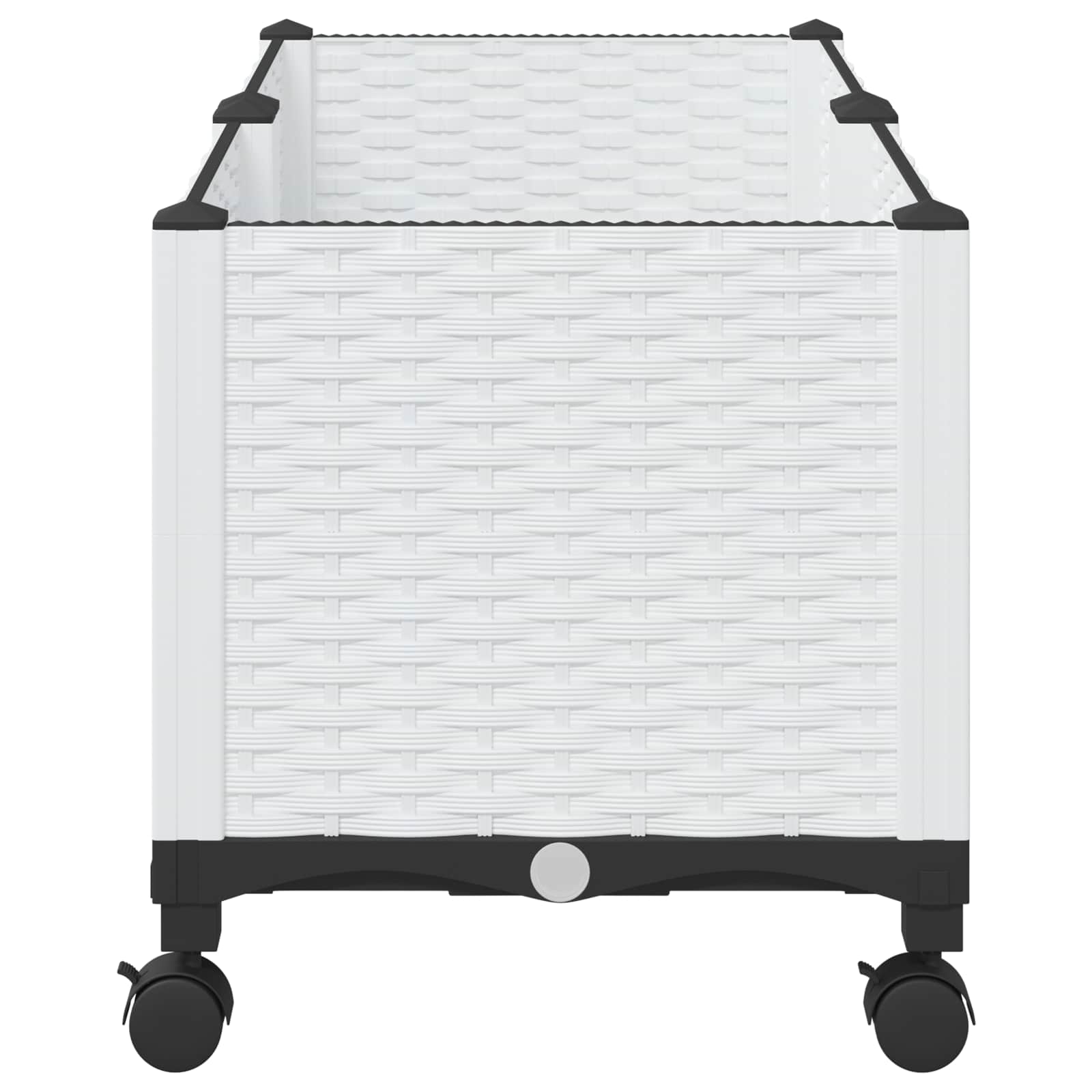 vidaXL Garden Planter with Wheels White 80 x 40 x 48 cm PP 4