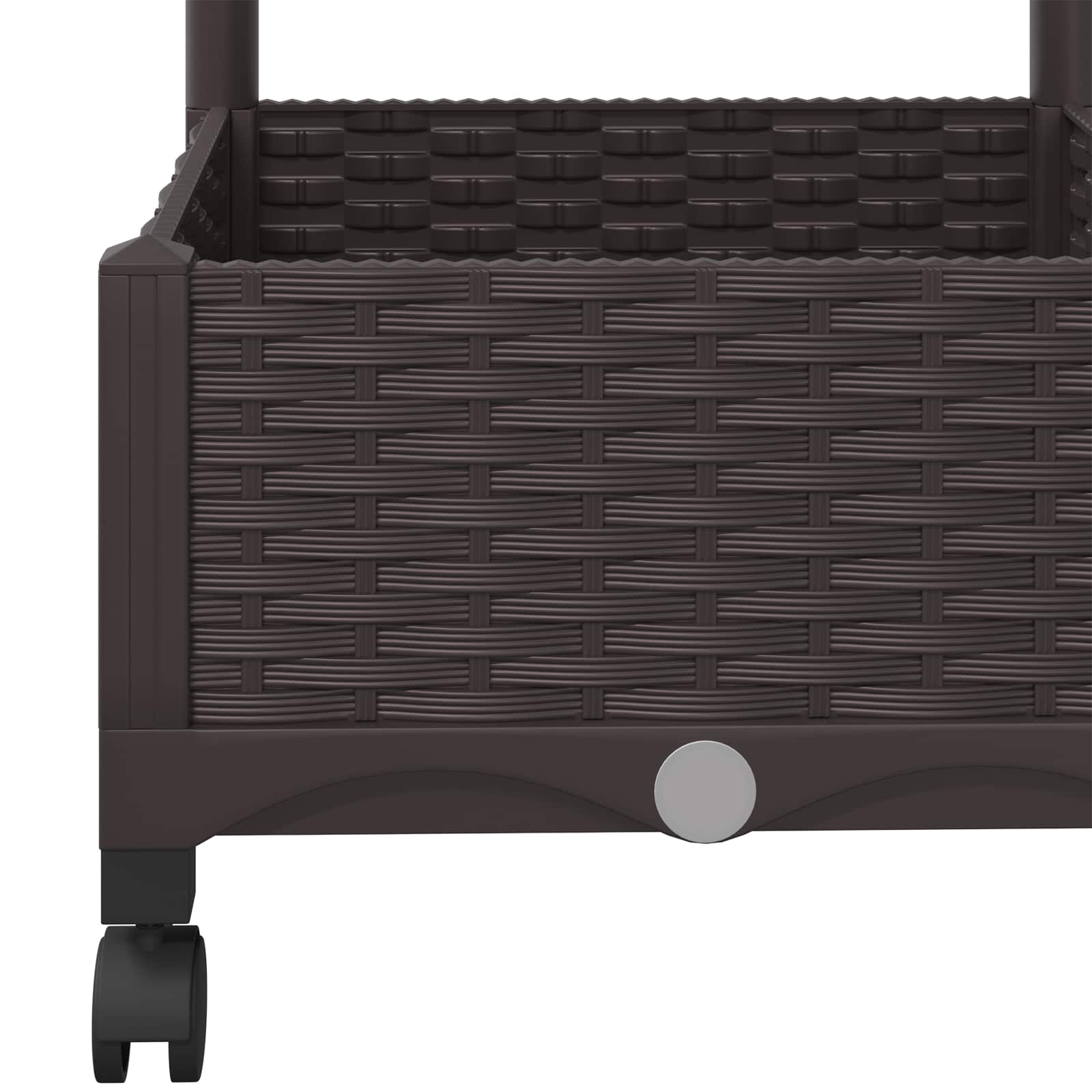 vidaXL Garden Planter with Trellis&Wheels Brown 80 x 40 x 131.5 cm PP 6