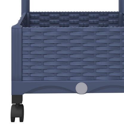 vidaXL Garden Planter with Trellis&Wheels Blue Grey 80 x 40 x 131.5 cm 6