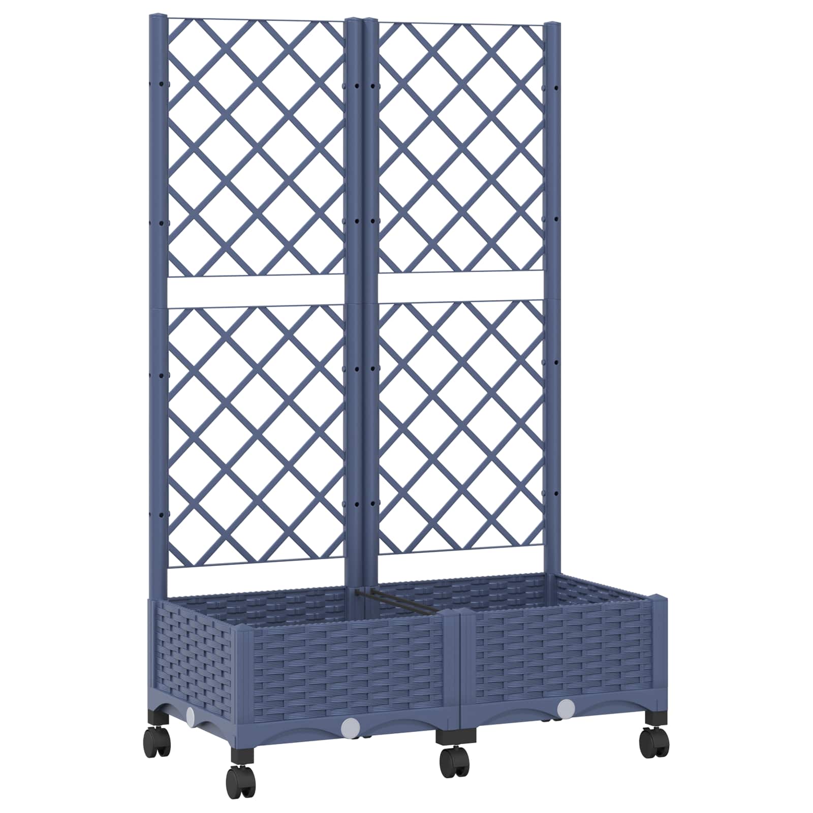 vidaXL Garden Planter with Trellis&Wheels Blue Grey 80 x 40 x 131.5 cm 2
