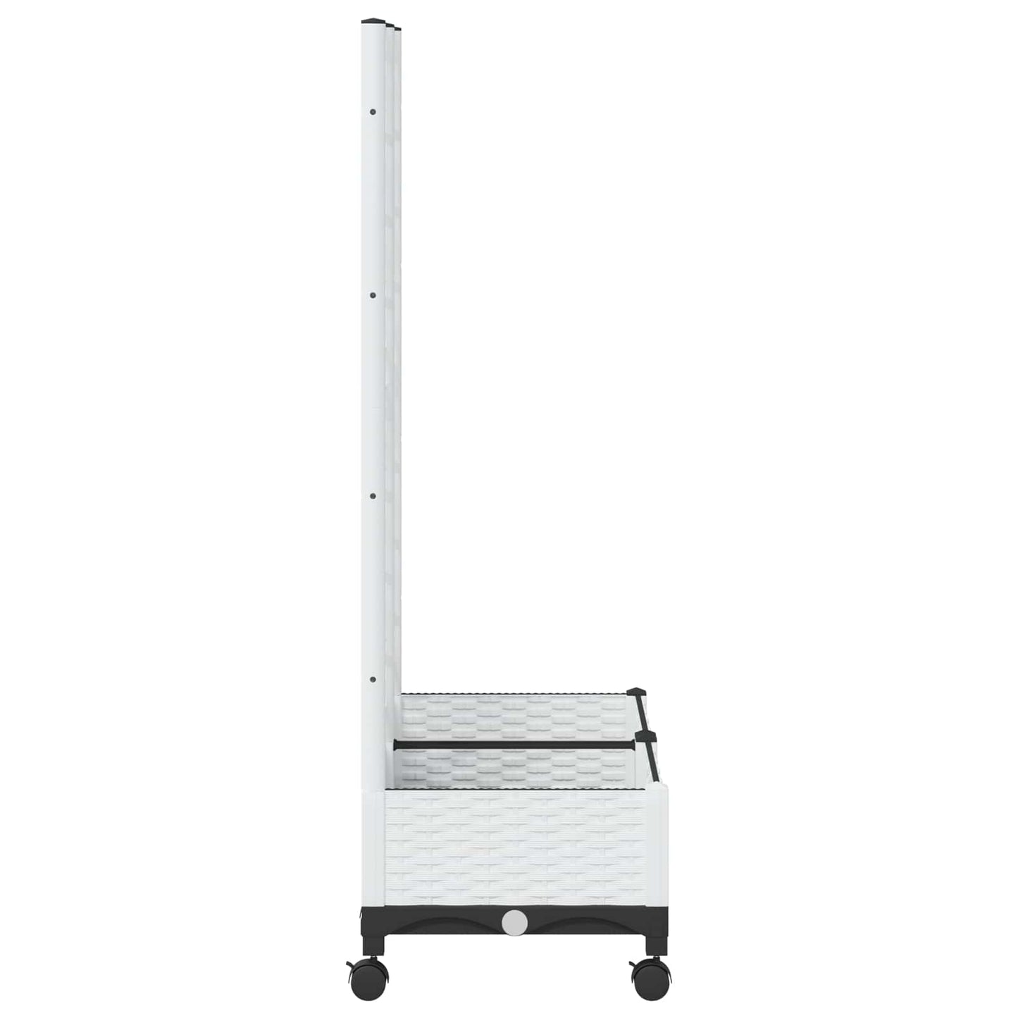 vidaXL Garden Planter with Trellis&Wheels White 80 x 40 x 131.5 cm PP 4
