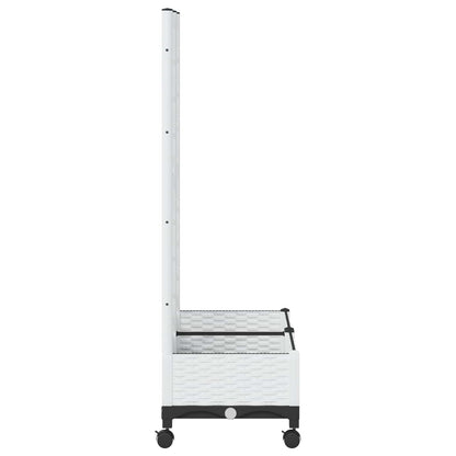 vidaXL Garden Planter with Trellis&Wheels White 80 x 40 x 131.5 cm PP 4