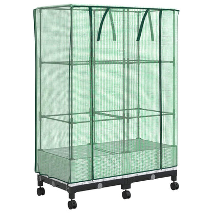 Garden Planter with Greenhouse Cover&Wheels PP with wheels Height 123 cm White 80 cm