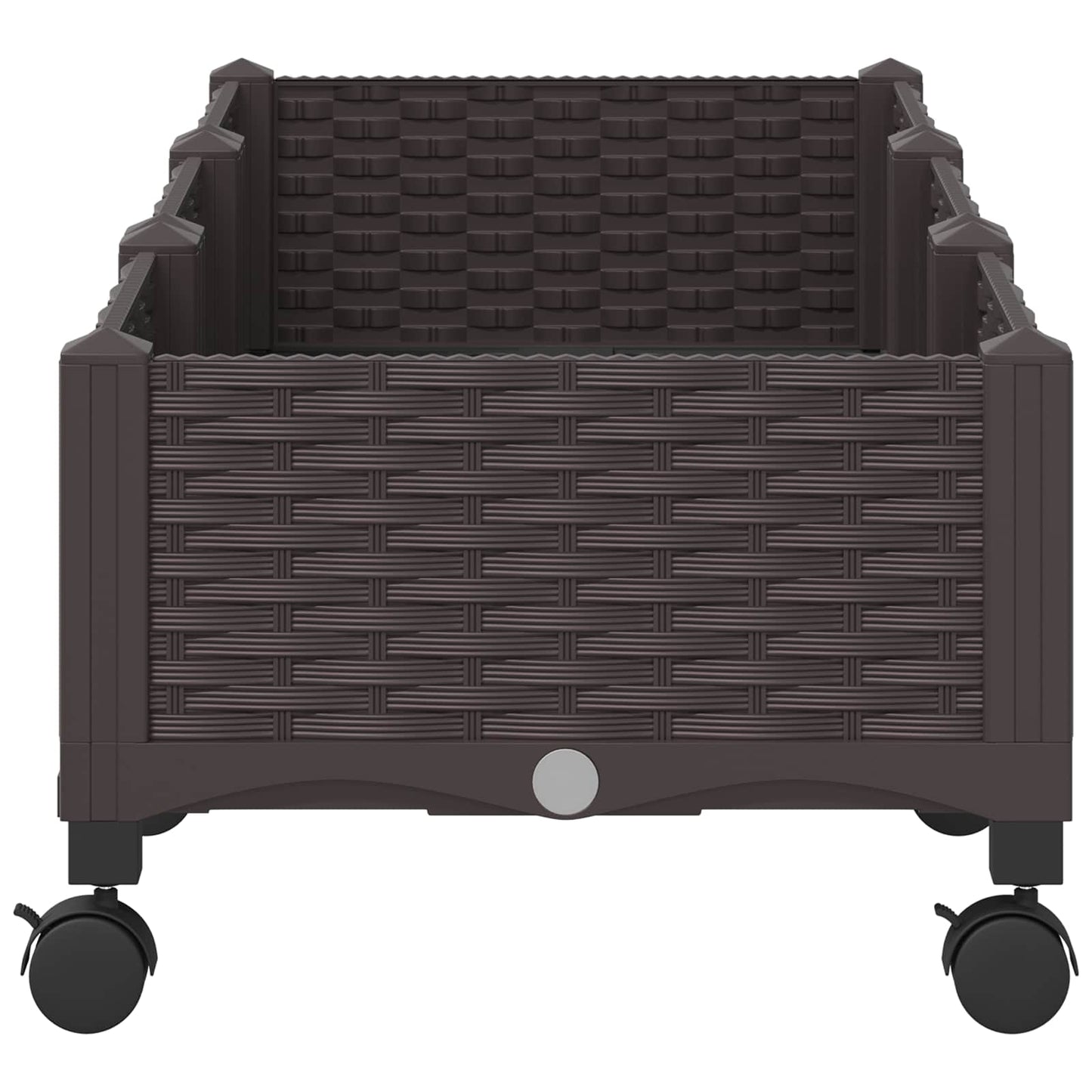 vidaXL Garden Planter with Wheels Brown 120 x 40 x 29 cm PP 4