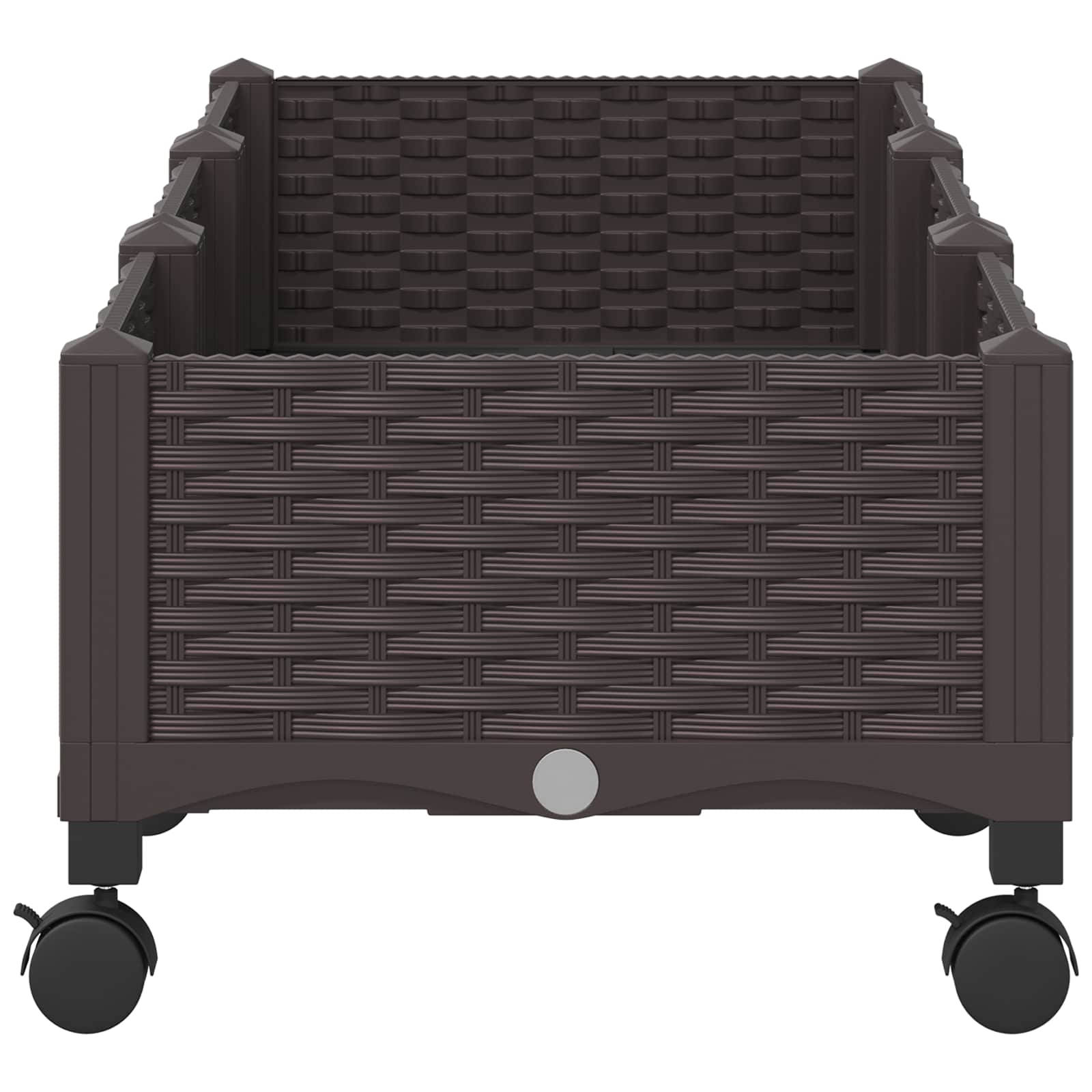 vidaXL Garden Planter with Wheels Brown 120 x 40 x 29 cm PP 4