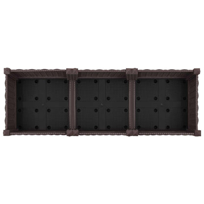 vidaXL Garden Planter with Wheels Brown 120 x 40 x 29 cm PP 5