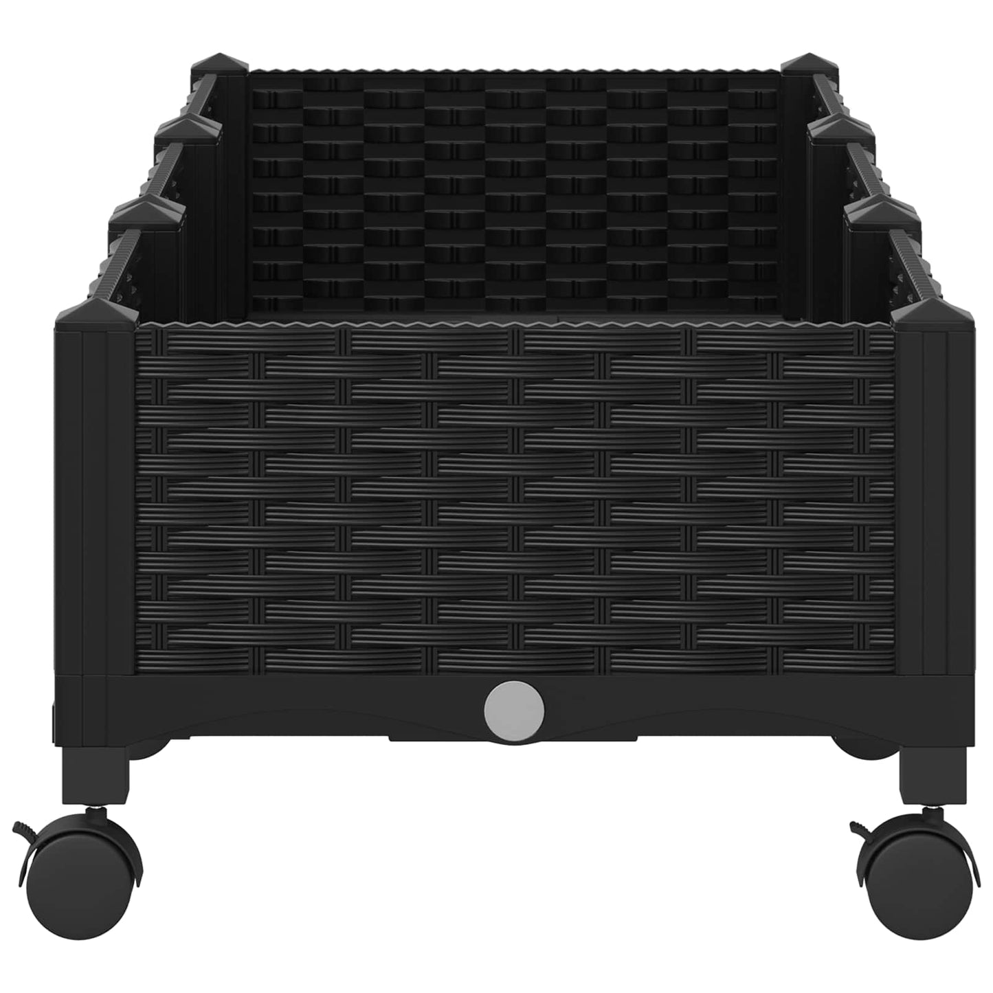 vidaXL Garden Planter with Wheels Black 120 x 40 x 29 cm PP 4