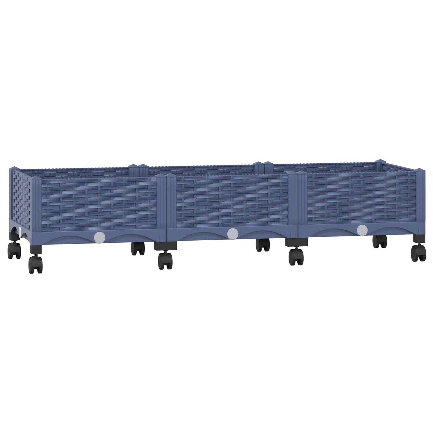 vidaXL Garden Planter with Wheels Blue Grey 120 x 40 x 33 cm PP 2