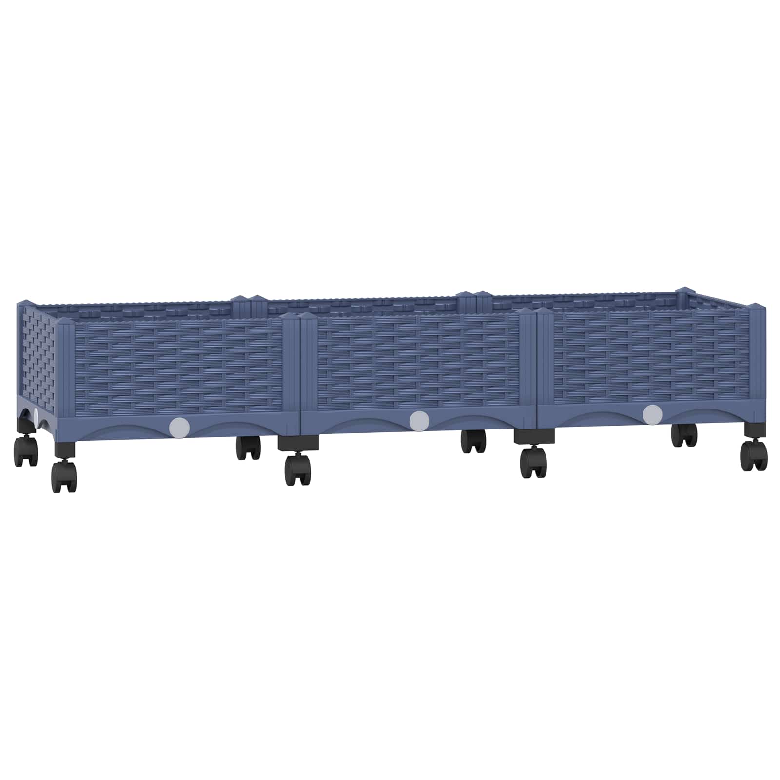 vidaXL Garden Planter with Wheels Blue Grey 120 x 40 x 33 cm PP 2