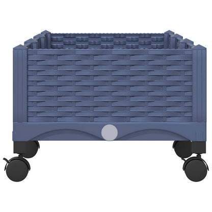 vidaXL Garden Planter with Wheels Blue Grey 120 x 40 x 33 cm PP 4