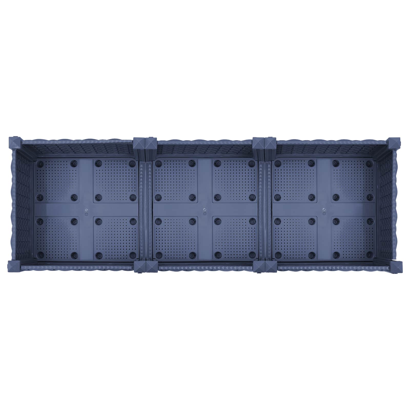vidaXL Garden Planter with Wheels Blue Grey 120 x 40 x 33 cm PP 5