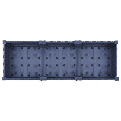 vidaXL Garden Planter with Wheels Blue Grey 120 x 40 x 33 cm PP 5