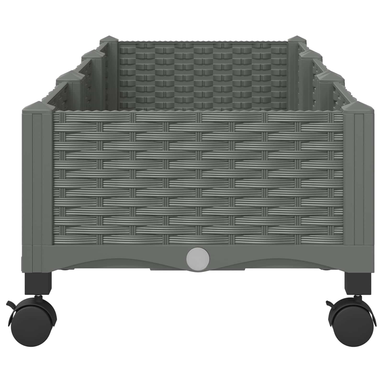 vidaXL Garden Planter with Wheels Light Grey 120 x 40 x 33 cm PP 4