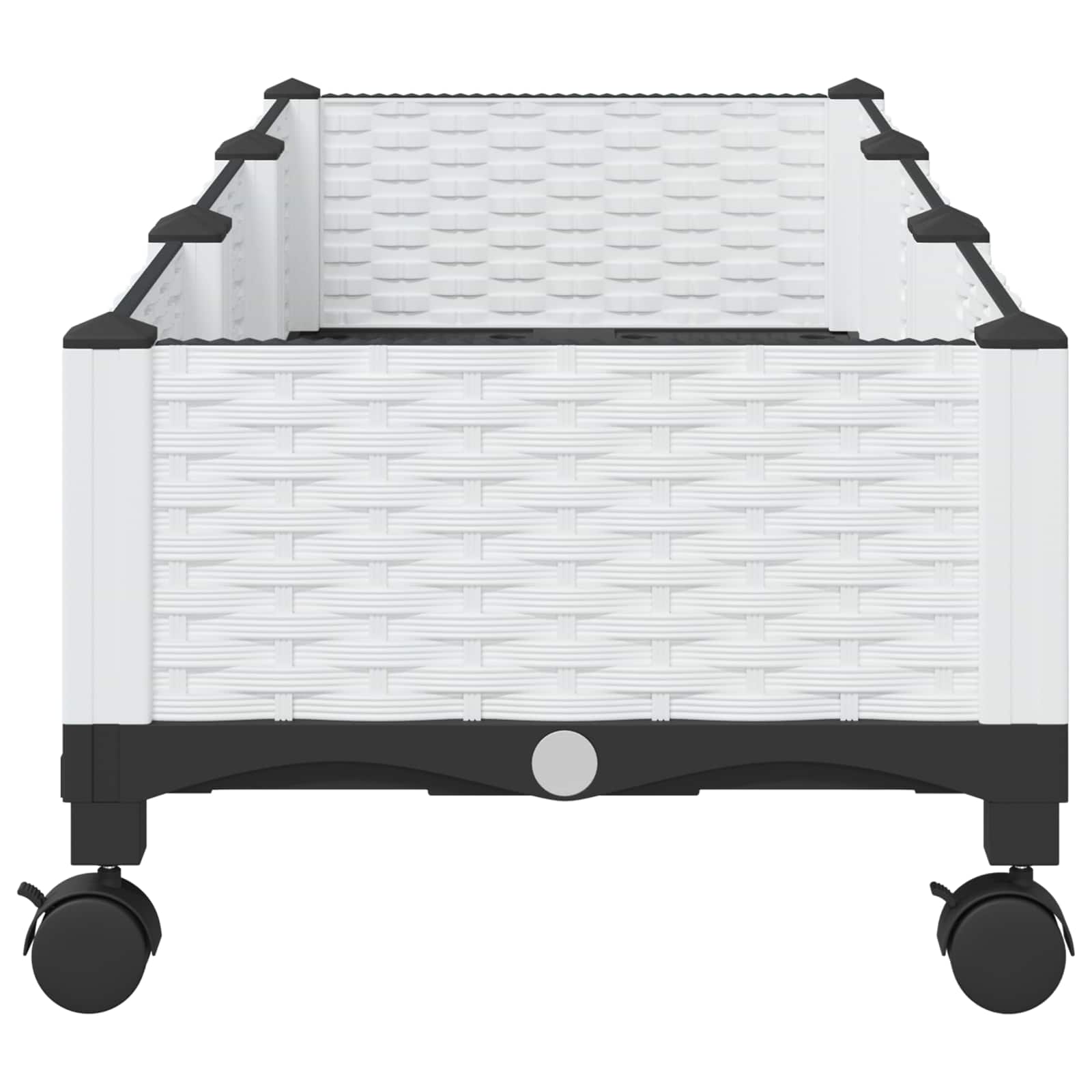 vidaXL Garden Planter with Wheels White 120 x 40 x 33 cm PP 4