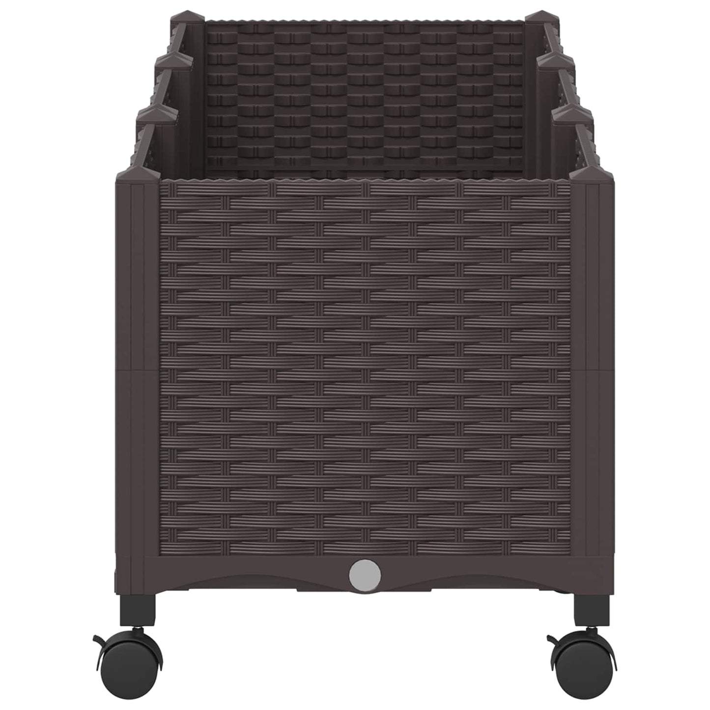 vidaXL Garden Planter with Wheels Brown 120 x 40 x 44 cm PP 4