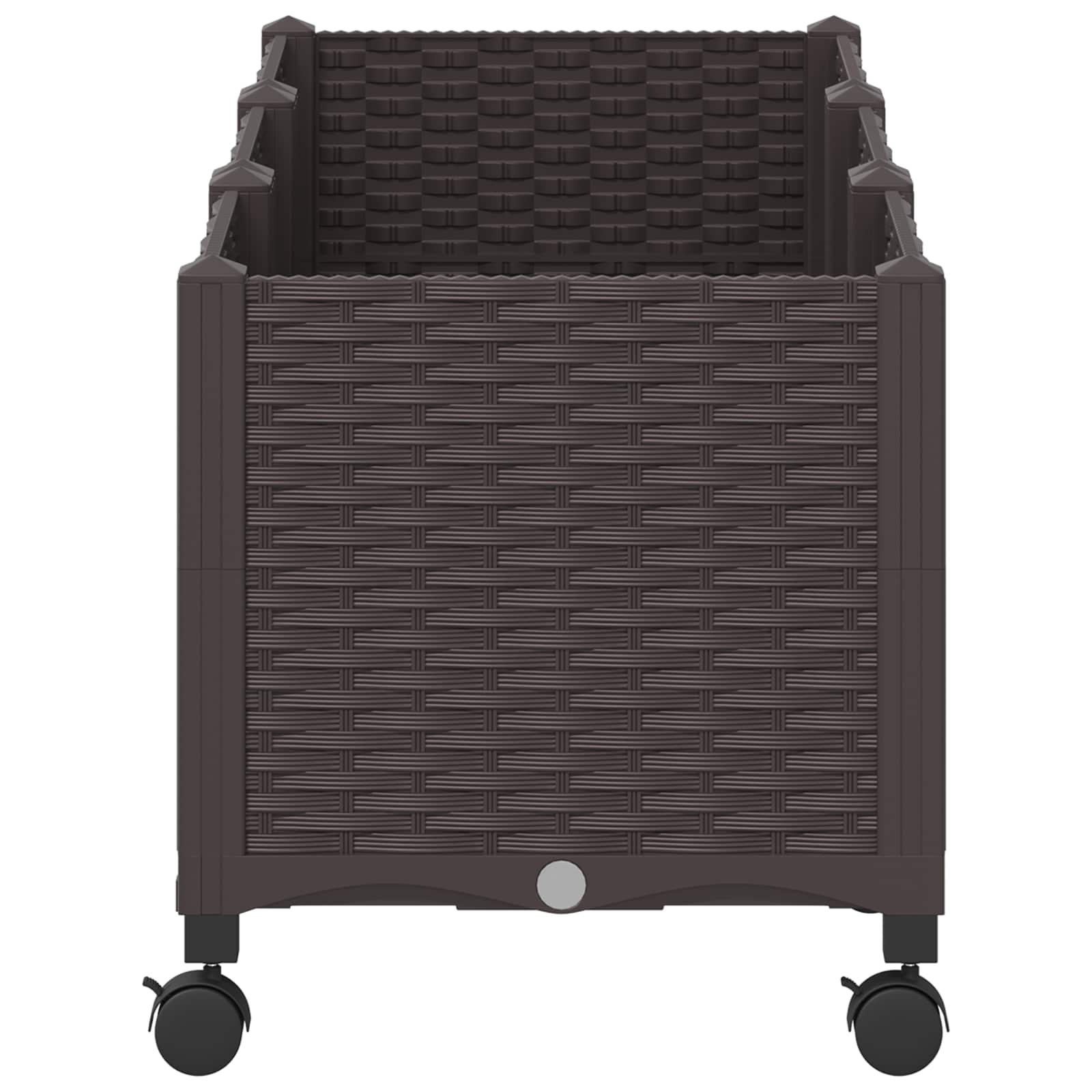 vidaXL Garden Planter with Wheels Brown 120 x 40 x 44 cm PP 4