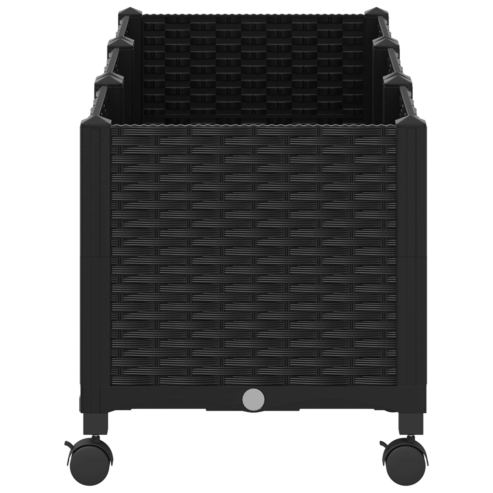 vidaXL Garden Planter with Wheels Black 120 x 40 x 44 cm PP 4
