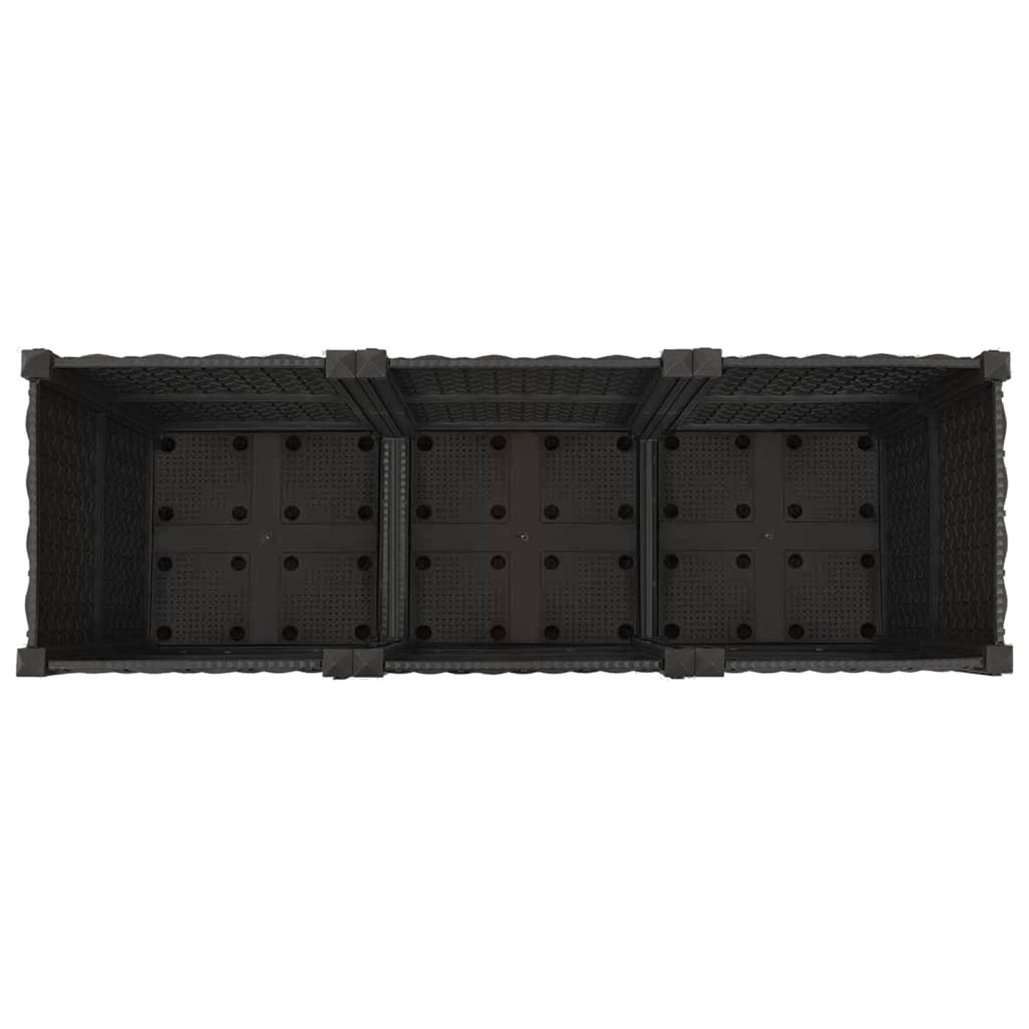 vidaXL Garden Planter with Wheels Black 120 x 40 x 44 cm PP 5
