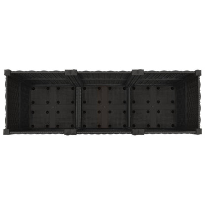 vidaXL Garden Planter with Wheels Black 120 x 40 x 44 cm PP 5