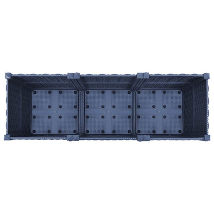vidaXL Garden Planter with Wheels Blue Grey 120 x 40 x 44 cm PP 5