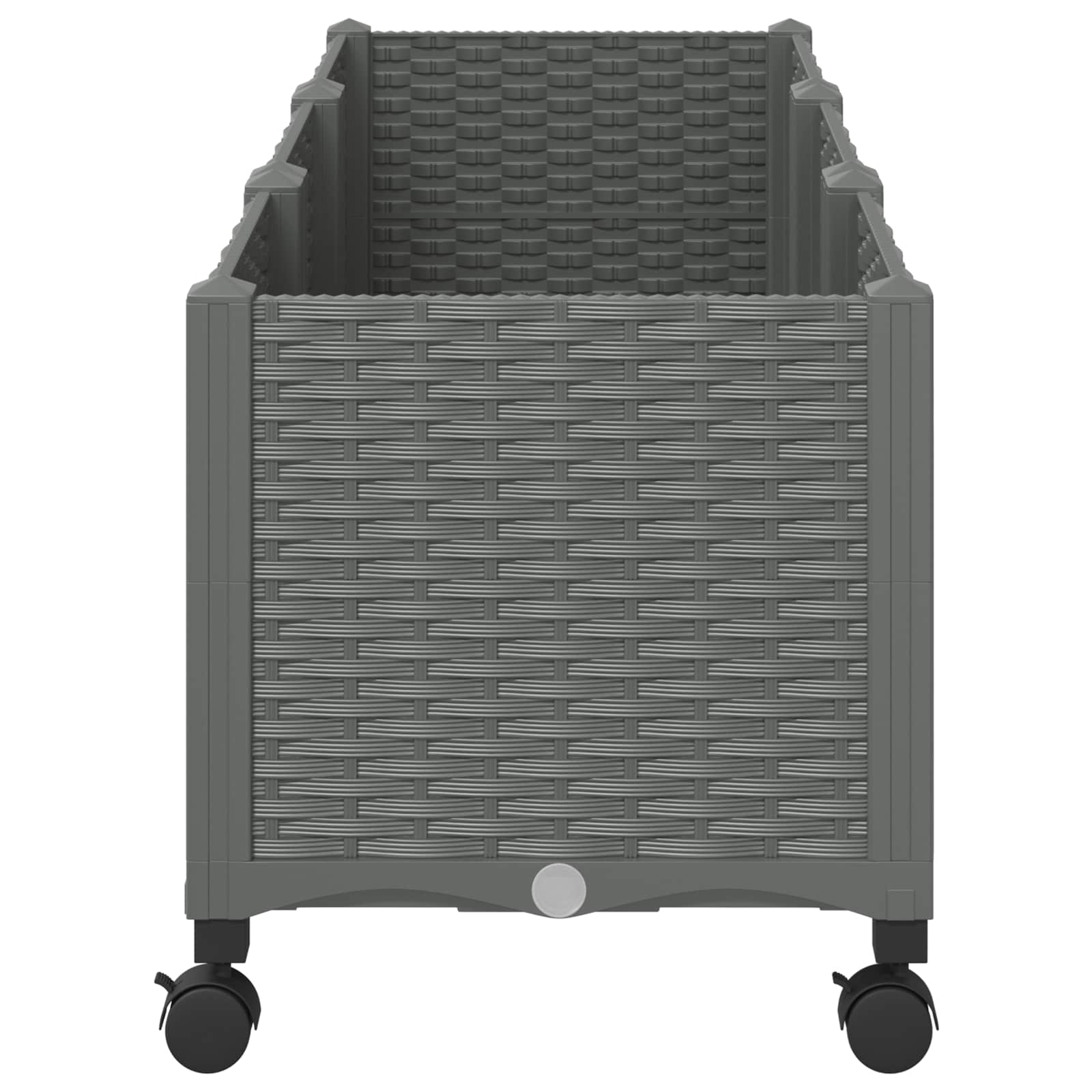 vidaXL Garden Planter with Wheels Light Grey 120 x 40 x 48 cm PP 4