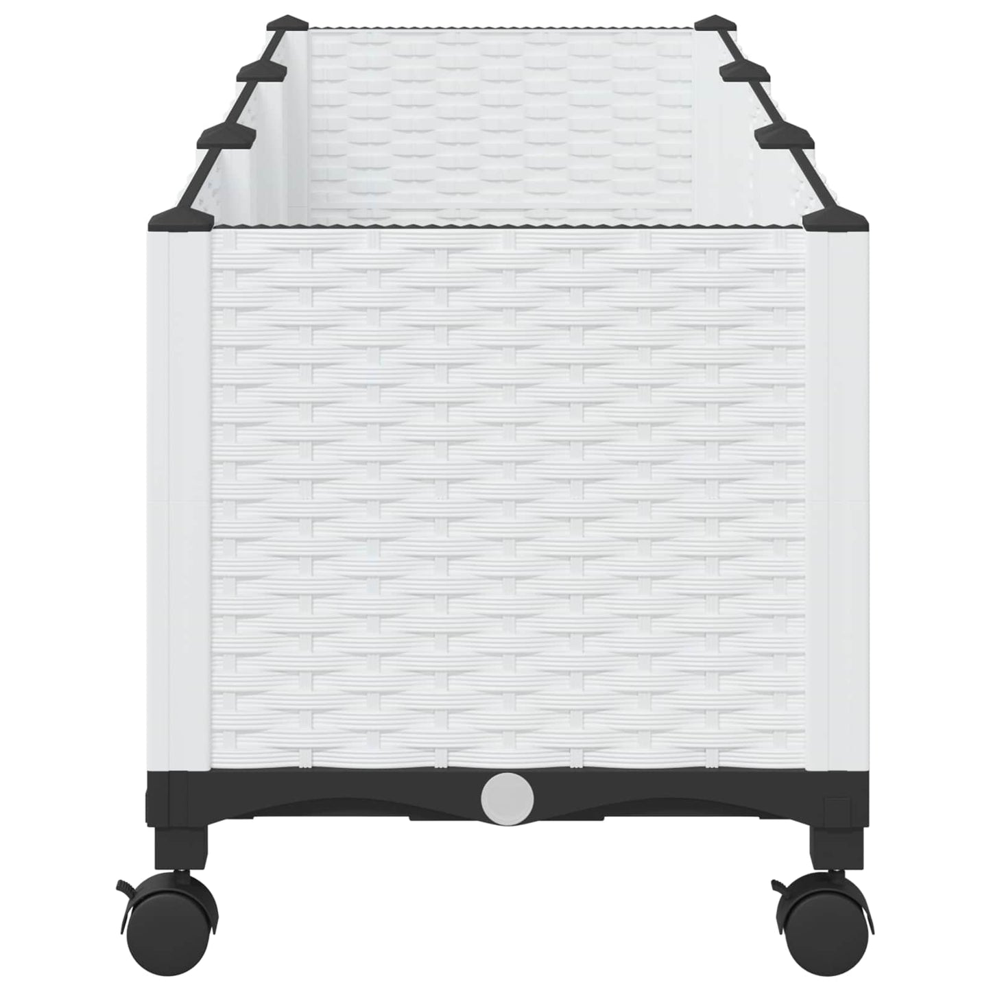vidaXL Garden Planter with Wheels White 120 x 40 x 48 cm PP 4