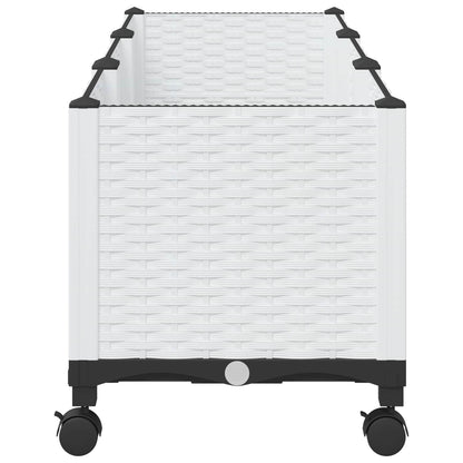 vidaXL Garden Planter with Wheels White 120 x 40 x 48 cm PP 4