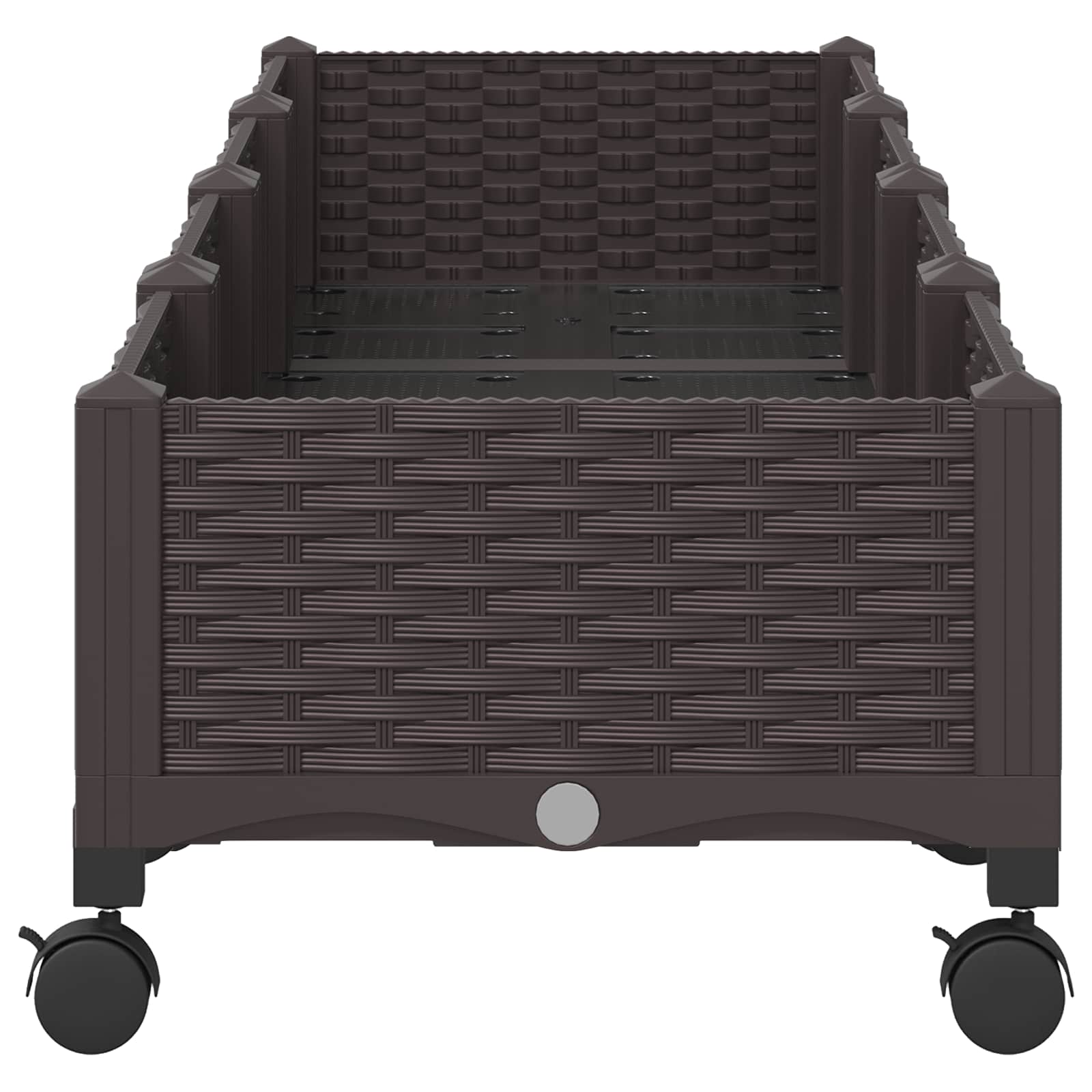 vidaXL Garden Planter with Wheels Brown 160 x 40 x 29 cm PP 4