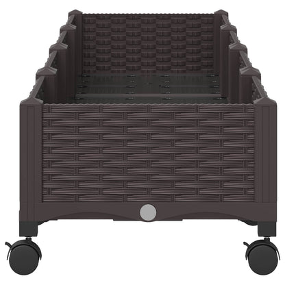 vidaXL Garden Planter with Wheels Brown 160 x 40 x 29 cm PP 4