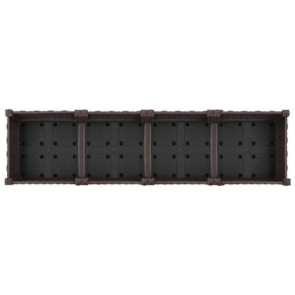 vidaXL Garden Planter with Wheels Brown 160 x 40 x 29 cm PP 5