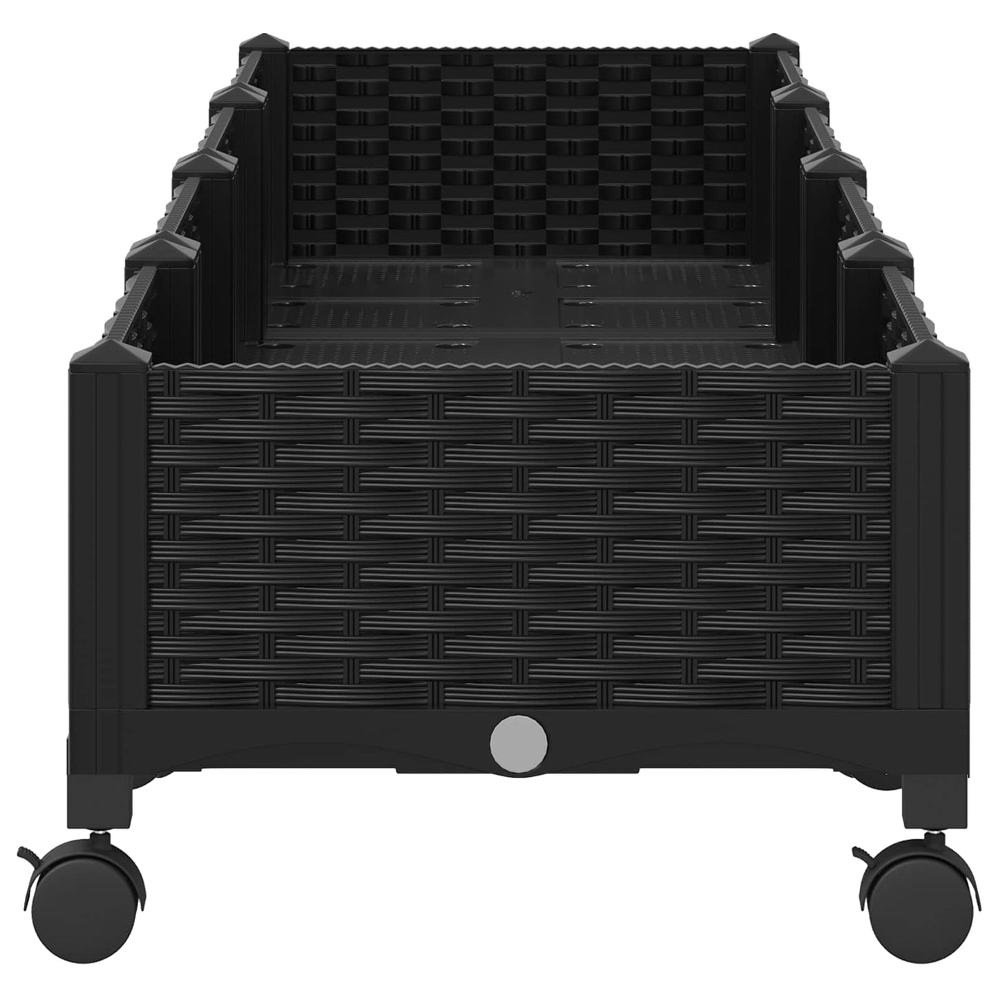 vidaXL Garden Planter with Wheels Black 160 x 40 x 29 cm PP 4