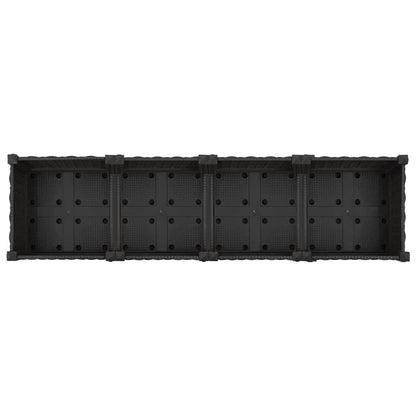 vidaXL Garden Planter with Wheels Black 160 x 40 x 29 cm PP 5