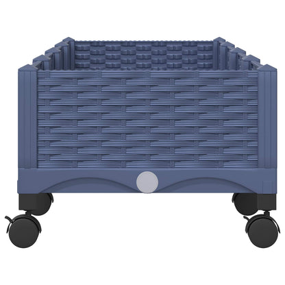 vidaXL Garden Planter with Wheels Blue Grey 160 x 40 x 33 cm PP 4