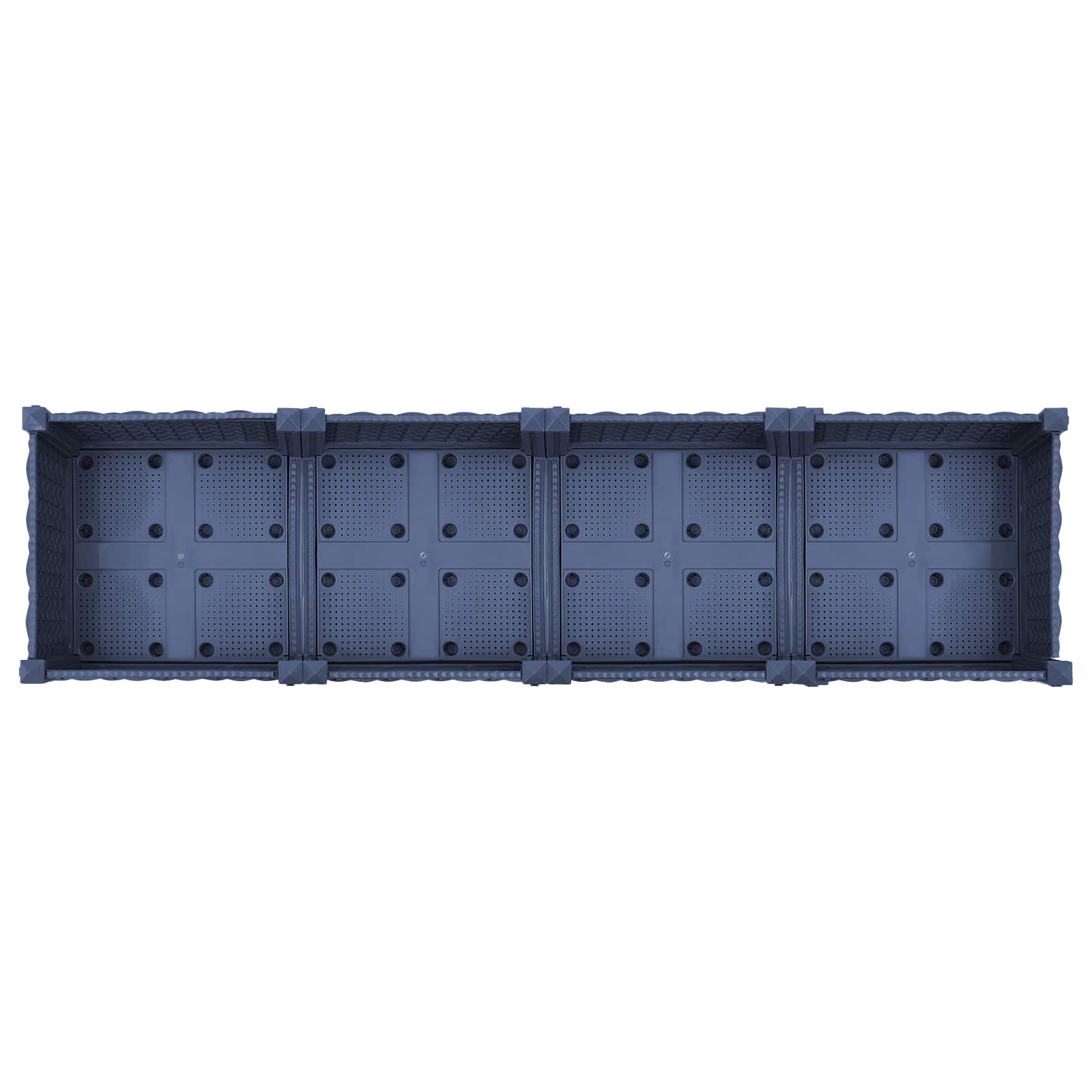 vidaXL Garden Planter with Wheels Blue Grey 160 x 40 x 33 cm PP 5